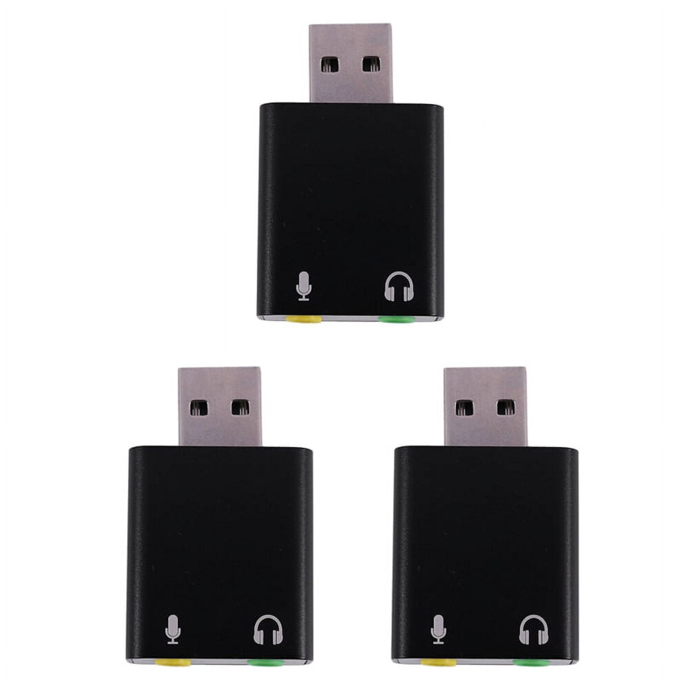 3X 7.1-Channel Aluminum Alloy Usb Sound Card Computer External Sound Card Usb7.1 Sound Card Analog Sound Card 9395123875040