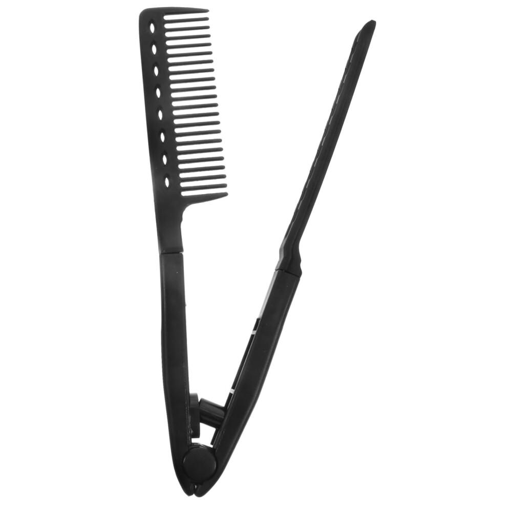 Unisex Vshaped Hair Straightening Comb With Ergonomic Grip For Smooth Detangling And Styling