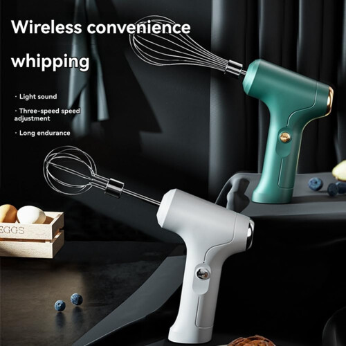 Electric Handheld Mixer with USB Fast Charging, ThreeSpeed Whisk for Baking, Cream and Batter 2