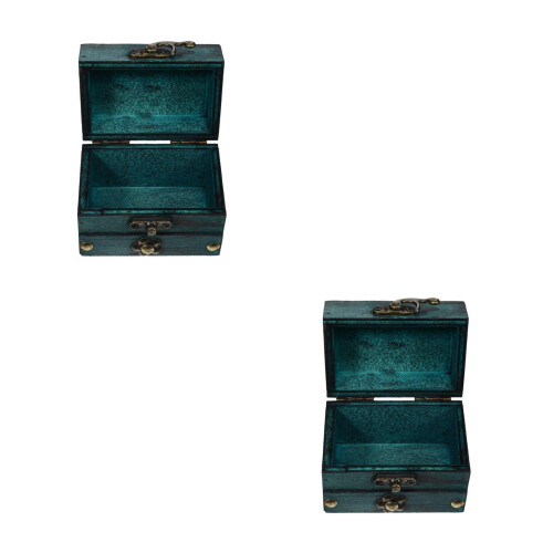 2Pcs Rustic Storage Drawer Vintage Wooden Display Box 1