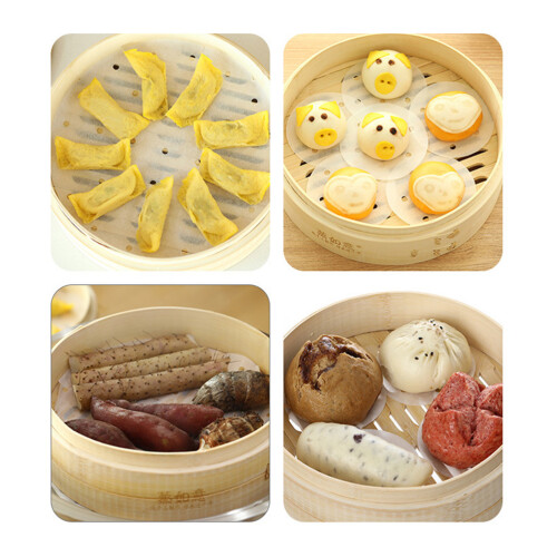 500 Pcs Round Steamer Papers Disposable Silicone Liners For Buns 7.5 Cm 2