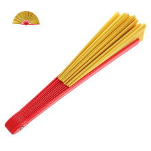 Red Tai Chi Kung Fu Fan Plastic Nylon Performance Handheld Fan