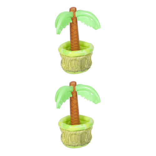 2 Count Inflatable Palm Tree Cooler Summer Pool Party Decorations 2
