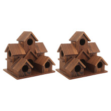 2St Buiten Vogelhuis Hout Met Voeder Koffie Kleur Tuin Nest Cottage