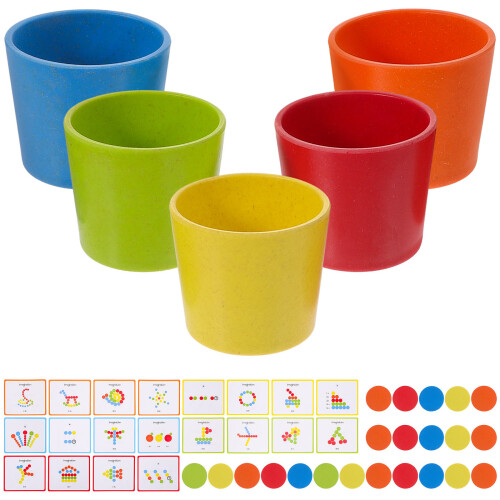 One Set Color Sorting Cups For Toddlers Learning And Cognition