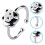 2pcs Panda Ring Modeling Metal Ring Girl Copper 10