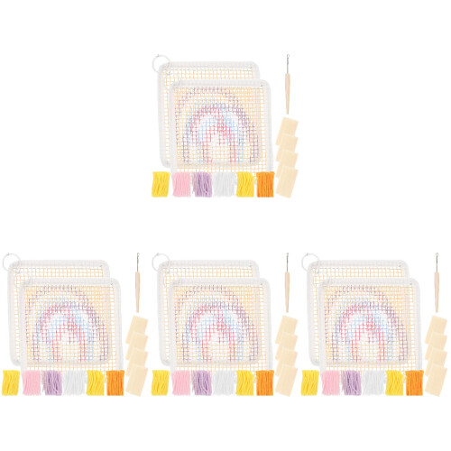 4 Pieces Beginner Embroidery Kit Coaster Making Embroidered Coasters 1