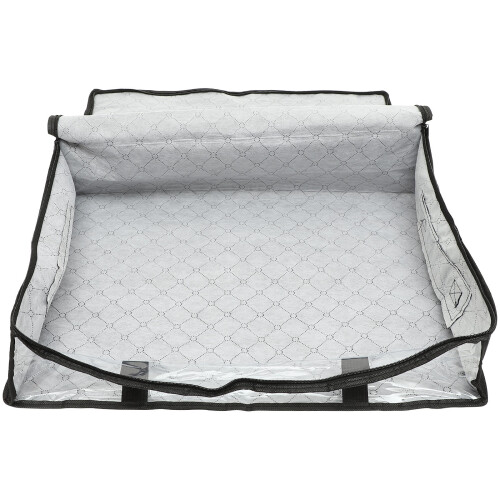 4Pcs Foldable Under Bed Storage Bags Black Non-Woven Clothes Organizer 1