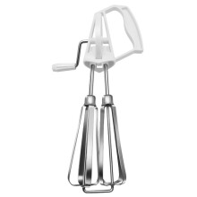 Stainless Steel Manual Egg Beater with Dual Mixer Head and Ergonomic Hand Crank for Baking and Cooking