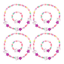 4 Count Wooden Beaded Necklace Child Girls Bracelet Unicorn Jewelry