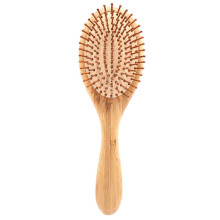 Bamboo Hair Brush with Wooden Paddle and Bamboo Bristles, Gentle Detangling Brush for Women Travel