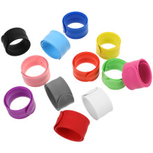 24Pcs Silicone Slap Bracelets Solid Color Snap Bands For Events