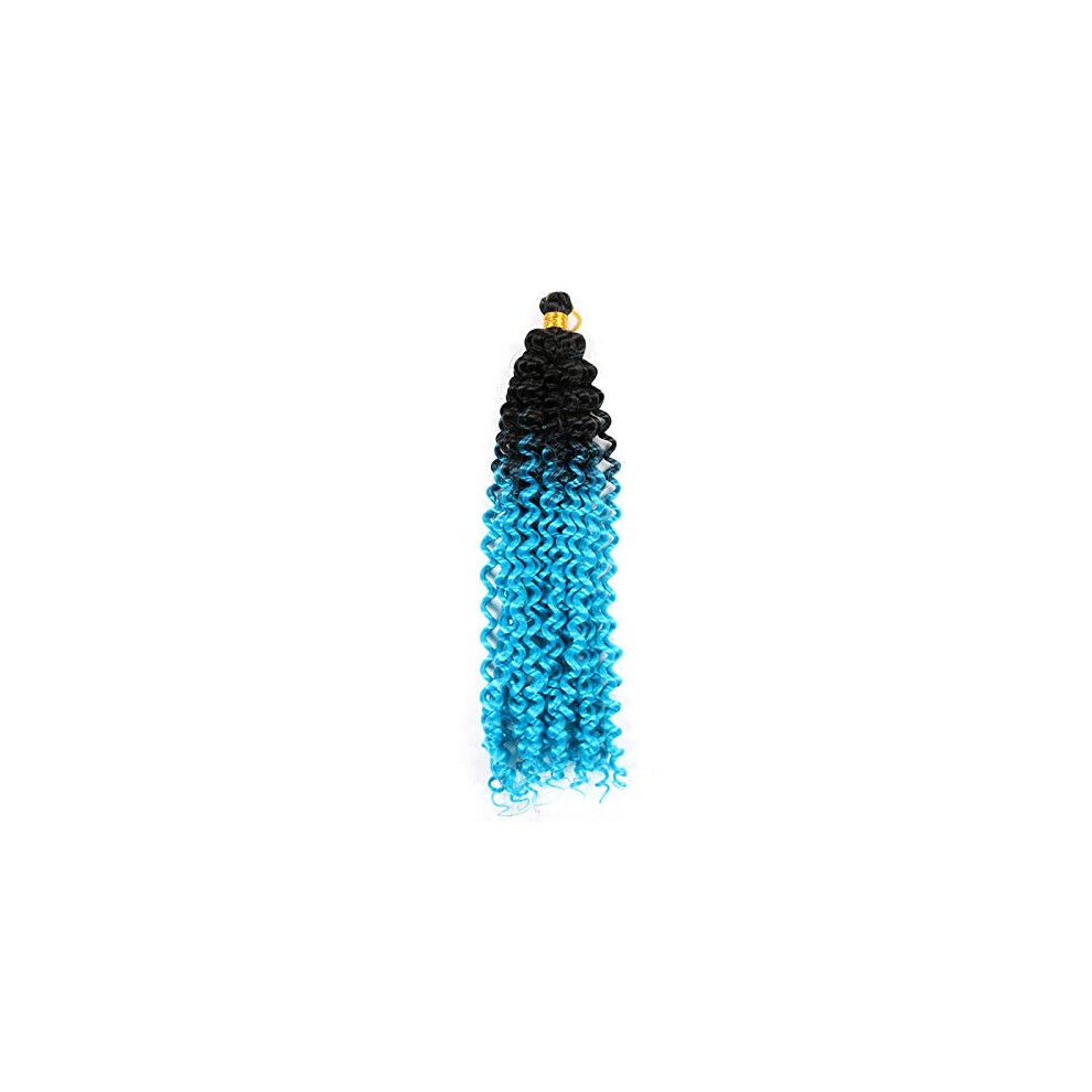 Unisex Water Wave Ombre Synthetic Braiding Hair 14 Inch Crochet Extensions For Women, Low Maintenance Waves