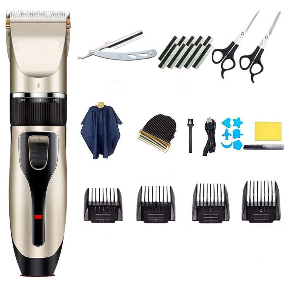 Hair Clippers Rechargeable Cordless Set Low Noise Hair Trimmer for Men Kids with Guide Combs
