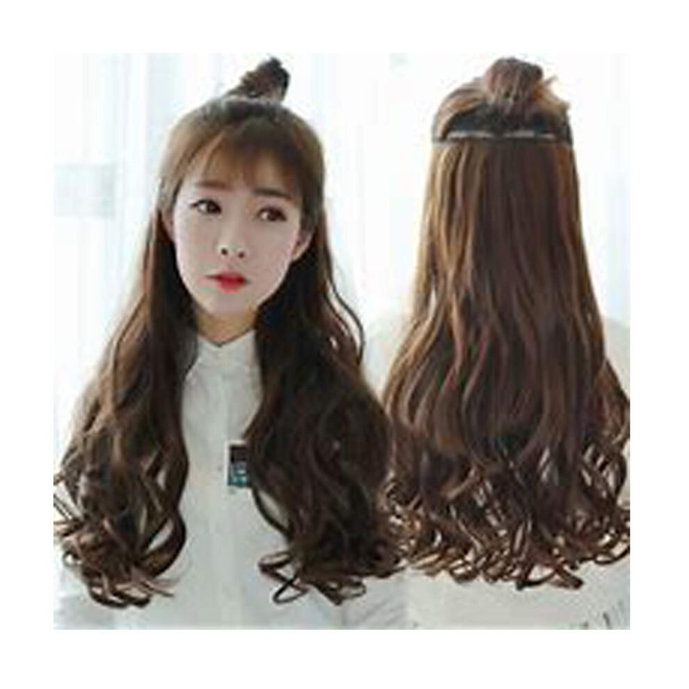 Clip in Hair Extensions VShaped 22 Inch Synthetic Hairpiece for Women Instant Length and Volume