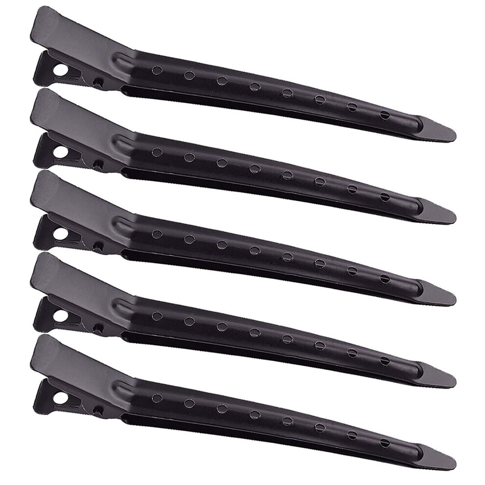 Unisex Black Hair Sectioning Clips 3.5 Inch Duck Bill Alligator Clips Rustproof Metal For Hair Styling 24 Pack