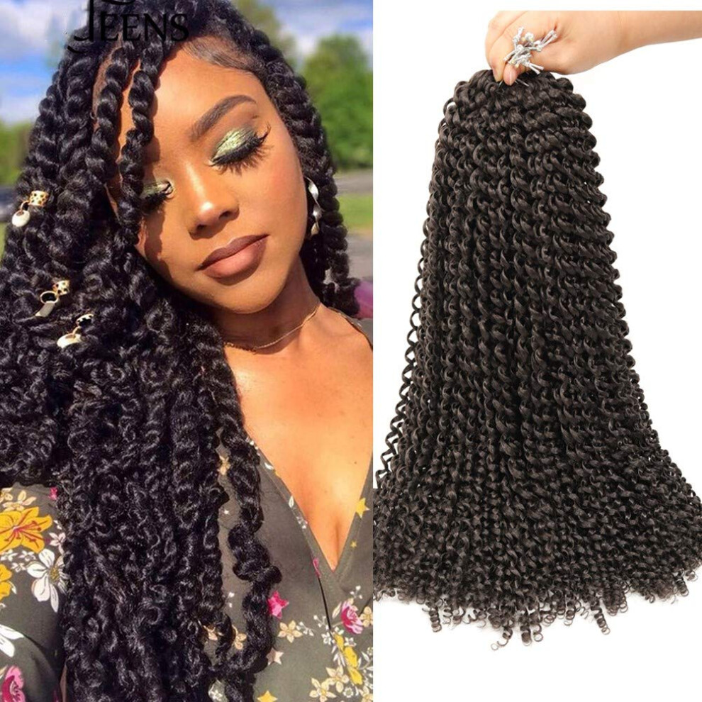 Unisex 7 Packs Passion Twist Crochet Hair 18 Inch Water Wave Synthetic Braids Long Bohemian Extensions 22 Strands #4