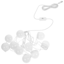 Luminárias decorativas para espelho de maquiagem, luzes de LED para espelho de penteadeira, luzes brancas para espelho de penteadeira.