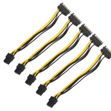 5 stk. strømkabel for grafikkort, GPU-tilbehør, skjøteledning, 6-pins PCIe til 15-pins