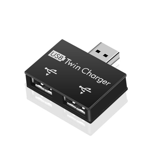 3X Φορητός μίνι διανομέας USB σε προσαρμογέα φορτιστή 2 θυρών, διακλαδωτής USB, διπλή 1