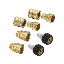 Kit adattatore a connessione rapida per idropulitrice M22 14 mm x 3/8 pollici, spina a sgancio rapido, pressione massima 5000 PSI, raccordo in ottone