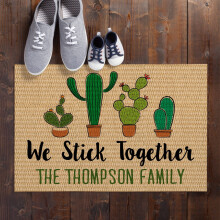 Zerbino personalizzato - Famiglia di cactus di due - Sei