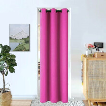Cortina Blackout para Portas e Armários K68 ROSA-CHOQUE, Isolamento Térmico, Ilhós na Parte Superior, Ideal para Quarto, 94 cm x 213 cm