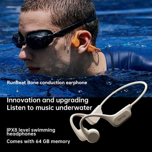 Ακουστικά Bluetooth Sanag Open Ear Bone Conduction, IPX8 Αδιάβροχα, Μνήμη 64G, Ασύρματο Bluetooth 5.3, 2