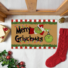 Divertente zerbino natalizio del Grinch, 60x40 cm, zerbino di benvenuto per esterni per l'ingresso principale - Compatibile con le decorazioni