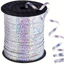 Yakbaofuo 500Yard Silbernes, glänzendes Kräuselband, geeignet für Ballondekorationen, Geschenkverpackungen, Partys und Feste