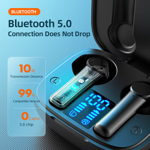 EQWLJWE LB-8Νέα στερεοφωνικά ασύρματα ακουστικά Bluetooth για αθλήματα5.0Με θήκη 2