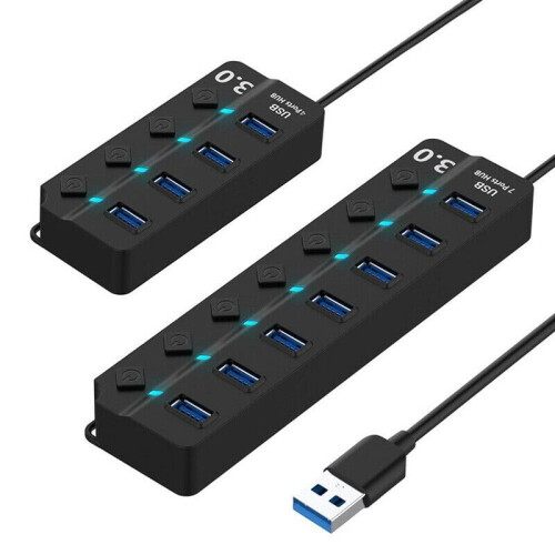 Pretty Comy 4/7Ports USB HUB με διακόπτη Multi USB3.0Hub Splitter USB Expander Adapter Γρήγορη φόρτιση για κινητό 1