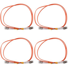 4 câbles de brassage de 1 m, duplex multimode LC-LC, fibre optique.