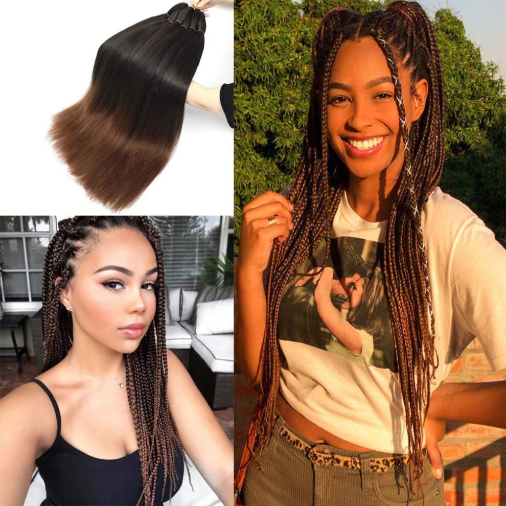 Unisex Ombre Jumbo Braiding Hair Extensions 26 Inch Prestretched Synthetic Yaki Texture 5 Pack