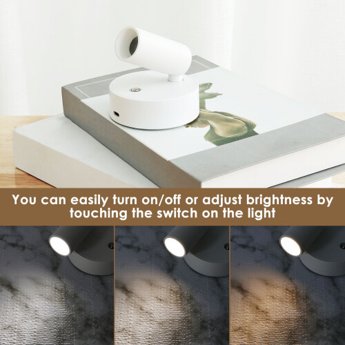 Ασύρματο LED Spotlight Toorise 1800mAh Φορτιζόμενο Φωτιστικό Τοίχου με Χρονοδιακόπτη, 2