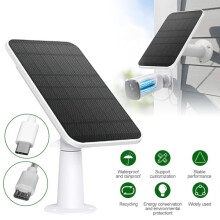 Solcellepanel 4W kompatibel med Eufy Eufycam2/2Pro/2C/2C Pro/E Veggfeste med 3m strømkabel hvit 1 stk y