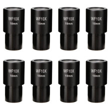 8 piezas de oculares de microscopio 10X, adaptador de lentes ópticas de gran angular, campo de 18 mm, lente ocular profesional estándar