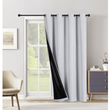 Painel de cortina blackout extra largo com ilhós, forro preto e ilhós, 137 cm x 274 cm