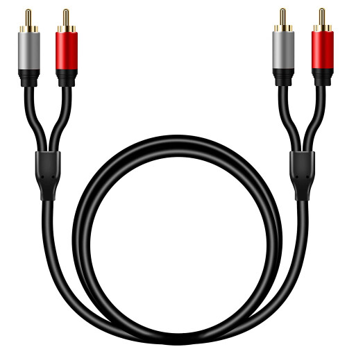 Καλώδιο 2RCA σε 2RCA40Ft, επιχρυσωμένοΚαλώδιο στερεοφωνικού ήχου 2RCA αρσενικό σε 2RCA 2