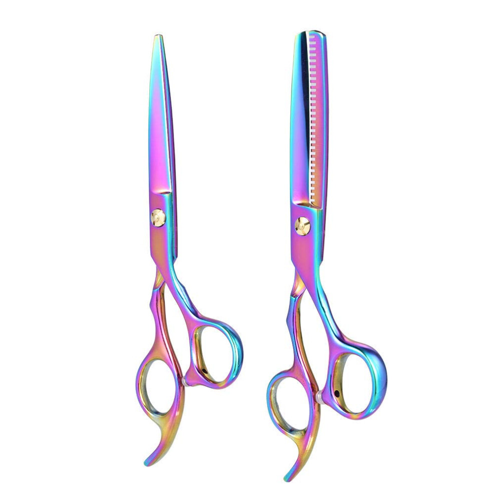 2Pcs Professional Hair Cutting and Thinning Scissors Set with Safety Tip for Kids and Adults
