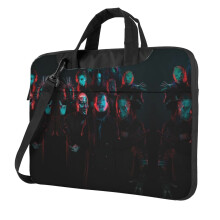 Slipknot Laptoptaske, Messenger Skuldertaske Til Laptop Eller Tablet, Elegant, Holdbart & Vandafvisende Stof, 13, 14, 15,6 Tommer, Sort