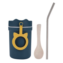 OAVQHLG3B Soppmugg Mikrovågssäker soppmugg med lock Sugrör och skopa Soup to Take-behållare Müslikopp med lock för soppor, nudlar, varma