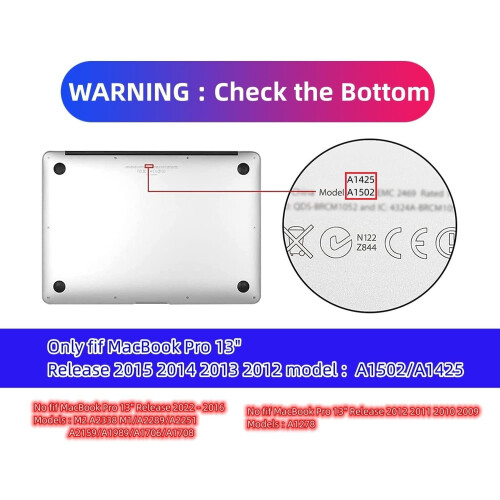 Capa rígida compatível com MacBook Pro de 13 polegadas (modelos A1502/A1425, lançados entre 2015 e 2012) com tela Retina. 2