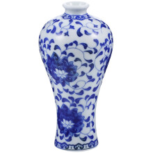 Vasos de porcelana azul e branca, pequenos vasos artísticos para centros de mesa, ornamentos de mesa, cerâmica.