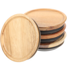 stuks ronde deksels met brede opening voor weckpotten, gemaakt van hout met siliconenafdichting.