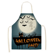 Fartuch kuchenny na Halloween z przerażającym wzorem potwora i nietoperza, regulowany fartuch kuchenny dla kobiet i mężczyzn, kompatybilny z