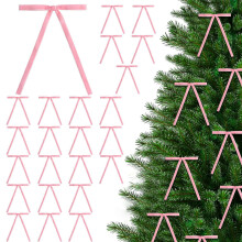 48 Samt-Weihnachtsschleifen für den Weihnachtsbaum, rustikale Bastelarbeiten, Geschenkschleifen, Vintage-Samtschleifen für Weihnachtsdekoration,