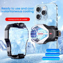 SUSUchens Mobiele Telefoonkoeler Clip Design RGB-verlichting Dubbele Koelstanden Geluidsarme Snelle Koeling Telefoonradiator Gaming Accessoires Zwart