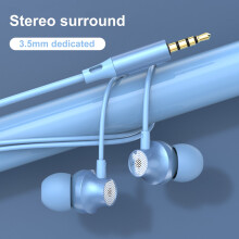 SUSUchens 3.5mm Wired Earbuds with Intelligent Noise Reduction, HD-compatible Calling, Stereo Sound for Music & Calls, Black