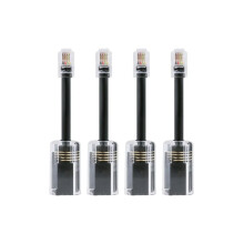 FOR 4Pcs Telephone Cord Detangler RJ9 4P4C 360 Degree Extended Rotating Anti-T-Angle Black Telephone Cord Landline Cable